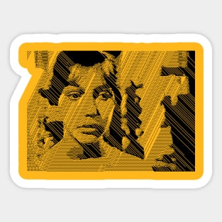 Retro 70s Mod Girl Sticker